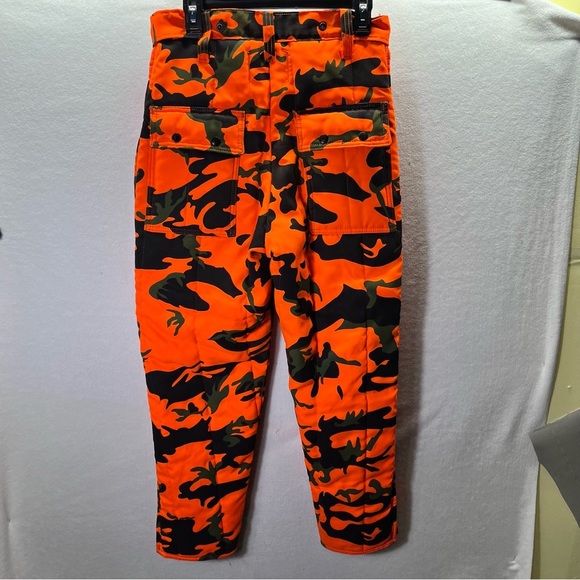 Camo Camouflage Orange Hunting Pants SafTbak Chiller Killer Mens 30-32 USA - Picture 10 of 11
